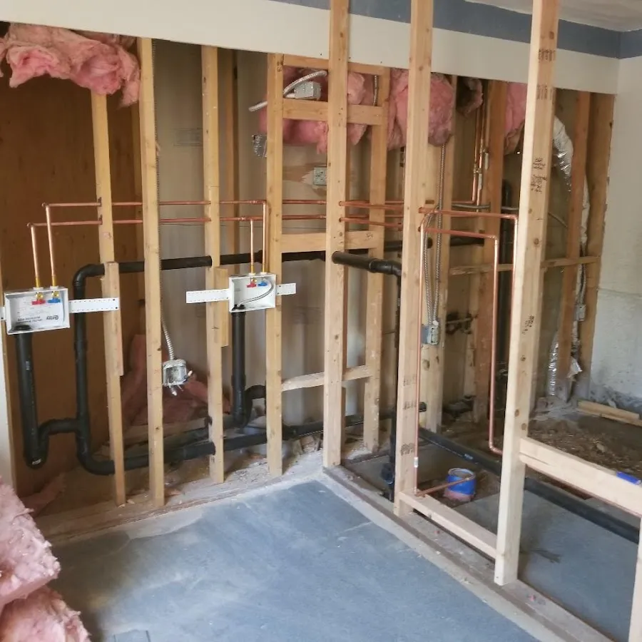 Copper pipe rough-in and plumbing installation in Ellettsville